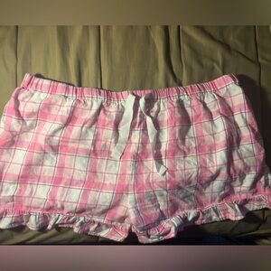 J Crew Women's Pink Plaid Cotton Lounge Shorts
